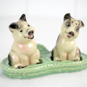 Cortendorf pig dog spice shaker salt shaker pepper shaker ceramic Pottery Goebel design figure 50s 60s vintage mid century Brocante