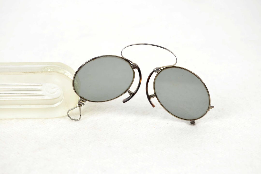 Rare Pince-nez Sunglasses, Tinted Glasses, Dark, Circa 1860-1880 ...