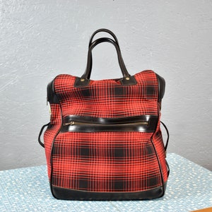 DDR Tasche kariert Tragetasche 50er 60er mid century Rockabilly Design Vintage Deko