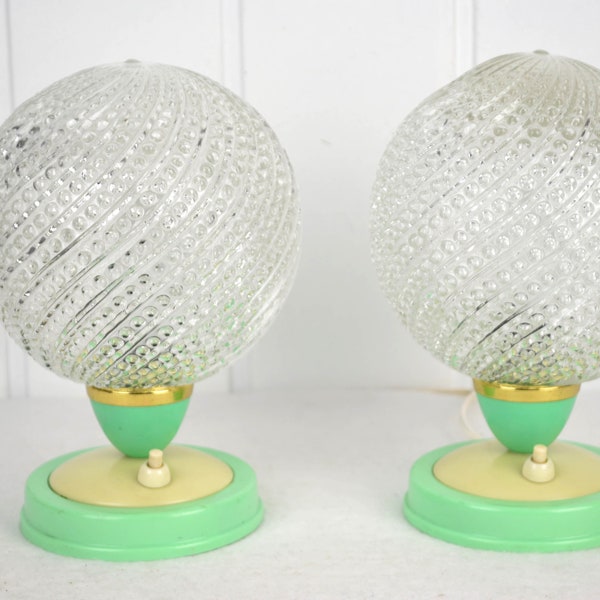 2 Bakelit Tischlampen Kugelleuchten Nachttischlampen Lampen Leuchten Bubble 50er 60er Vintage Design mid century Modern Retro