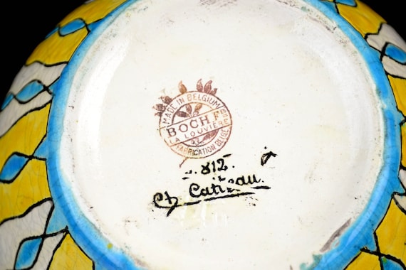 工芸品 1930's Art Deco glass vase Val Saint Lambert art deco glass vase 1930