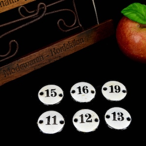 rustic enamel sign number 20s 30s country house decoration vintage shabby nostalgia 11, 12, 13, 15, 16 or 19