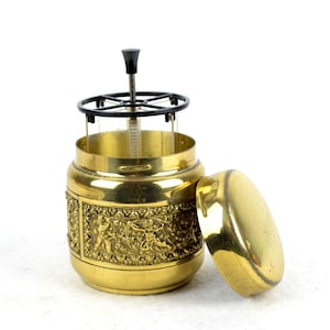 Distributore di sigarette Erhardt e Söhne portasigarette in ottone anni '70 portasigarette design vintage metà secolo