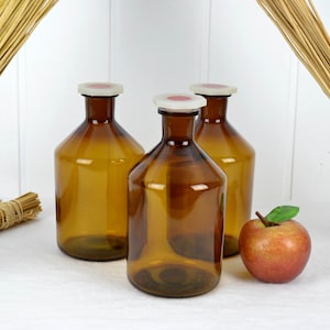 alte Apothekerflasche 1 Liter Braun Glas Flasche Apotheke Laborflasche Aufbewahrung Vintage Gefäß glass bottle Deko Dekoration nostalgie