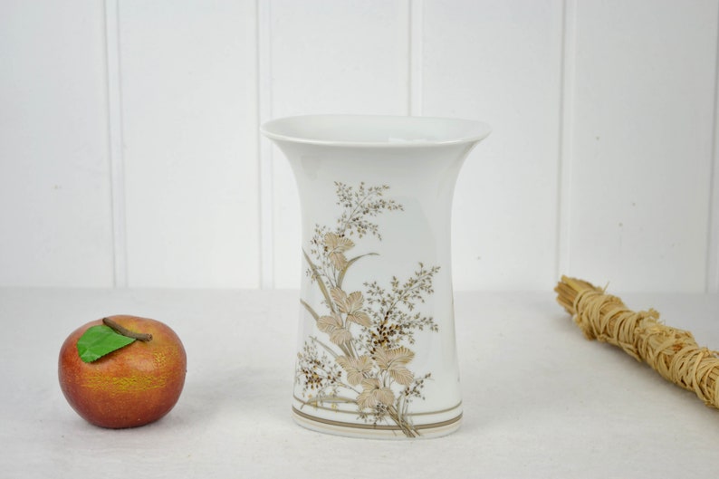 Vase AK Kaiser Atlantis Design K. Nossek Porzellan Porzellanvase Brocante Blumenvase Vintage Design Modern Retro Blumen Bild 2