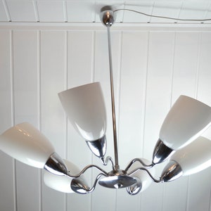 Bag lamp mid century design lamp 50s 60s lamp ceiling lamp ceiling lamp german chandelier vintage glass Brocante chrome