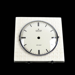 Wall clock case Junghans electronic ATO-MAT without clockwork Vintage decoration Pottery relief decor pattern