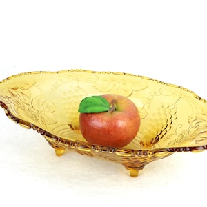 Walther Rüdesheim Bowl Amber Colors 20s 30s Pressed Glass Glass Art Deco Design Brocante Vintage