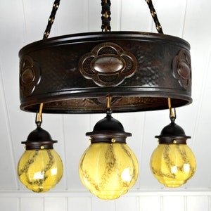 Art Deco chandelier ceiling lamp 20s 30s pendant light marbled glass lamp light design ceiling light hammer blow
