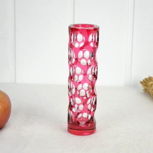 Nachtmann glass vase flashed lead crystal vase 60s 70s glass flower vase vintage design points flashed lens cut retro