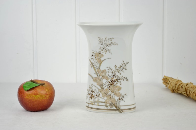 Vase AK Kaiser Atlantis Design K. Nossek Porzellan Porzellanvase Brocante Blumenvase Vintage Design Modern Retro Blumen Bild 1