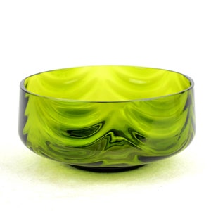 Glass bowl green mouth-blown bowl bowl glass mid century fruit bowl Brocante Space Age moss green 60s 70s