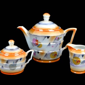 Service à thé café 3 pcs. Art déco Bauhaus porcelaine porcelaine milieu du siècle design vintage maison de campagne service café thé plats décoration années 30
