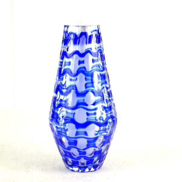 Vase en verre de Murano attribué à la manière d'Ercole Barovier verre tubé Italie soufflé à la bouche objet en verre de rareté du milieu du siècle des années 50