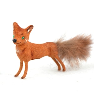 Fox Figure Wagner Craft Artist Protection Max Carl Flocked Cloth Dust Animal Vintage Design Collectible Toy Souvenir 60s 70s