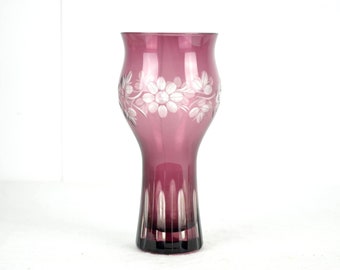 Glasvase DDR Studioglas geschliffen 60er 70er Kunstglas Glas Vase Brocante Blumenvase Vintage Design Modern Retro Überfangglas