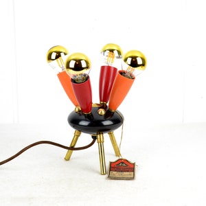 rare tripod table lamp satellite 50s lamp light design mid century brocante living room table lamp bag lamp rockabilly