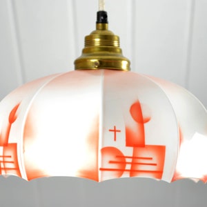 Ceiling lamp Art Deco flower decor glass spray decor orange country house vintage 30s lamp light ceiling light Brocante Bauhaus design