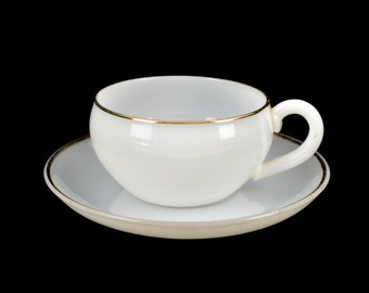 Gedeck Kaffeetasse mit Untertasse Jenaer Glas Schott & Gen ROBAN Glas selten Design Tasse Vintage 20er 30er Milchglas