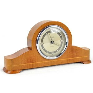 Kienzle 8 day table clock in wooden case 50s mid century winding clockwork manual clockwork hand-wound vintage design car clock