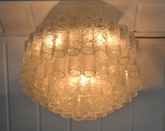 Doria designlamp kristalglas ijsglazen kroonluchter plafondlamp overheadlamp licht midden eeuw jaren 60 moderne kroonluchter kristalglas