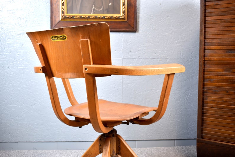 Ama Elastik factory chair DRGM 1930s German architect's chair industrial design chair factory vintage office chair desk chair image 7