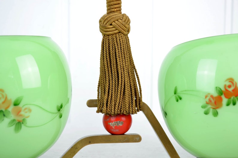 RESERVED Ceiling Lamp Art Deco Glass 30s Lamp Brass Light Country House