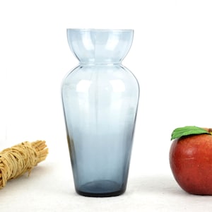 Hyacinth glass vase bluish smoked glass 60s 70s mid century flower vase glass vase vintage design decoration