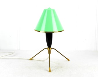 rare tripod table lamp satellite 50s NOS Rocket lamp Sputnik lamp design mid century Brocante living room table lamp bag lamp