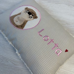 Cuddly pillow Otter Lotta with desired name