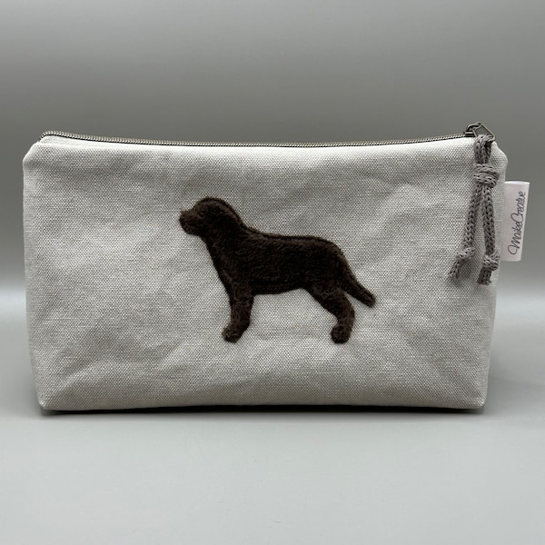 Labrador braun Schminktasche, Kosmetiktasche Canvas