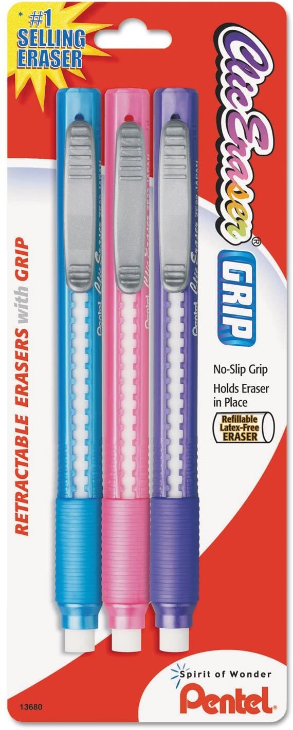 Pentel ZE21TBP3M Clic Eraser Pencilstyle Grip Erasers Etsy