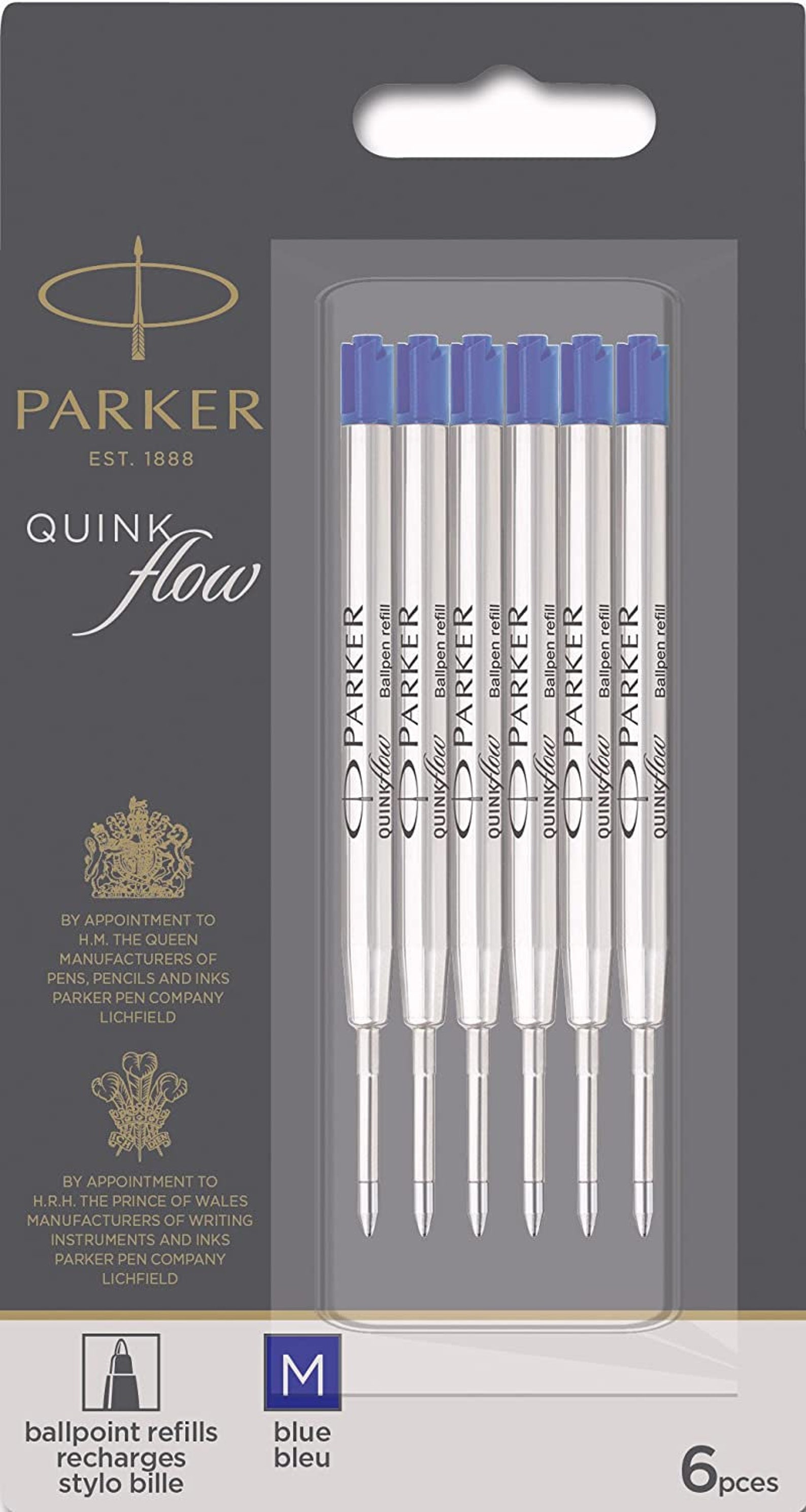 Parker Quinkflow Ballpoint Pen Ink Refills Medium Tip Blue Etsy