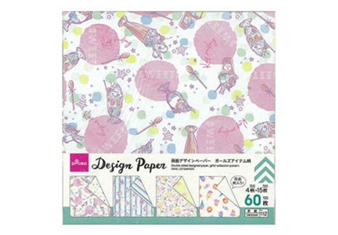 Japanese Daiso Origami Paper Double Sided Girly Pattern 60 Etsy