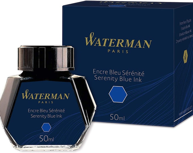 Waterman Fountain Pen Ink Serenity Blue 50ml Bottle Etsy