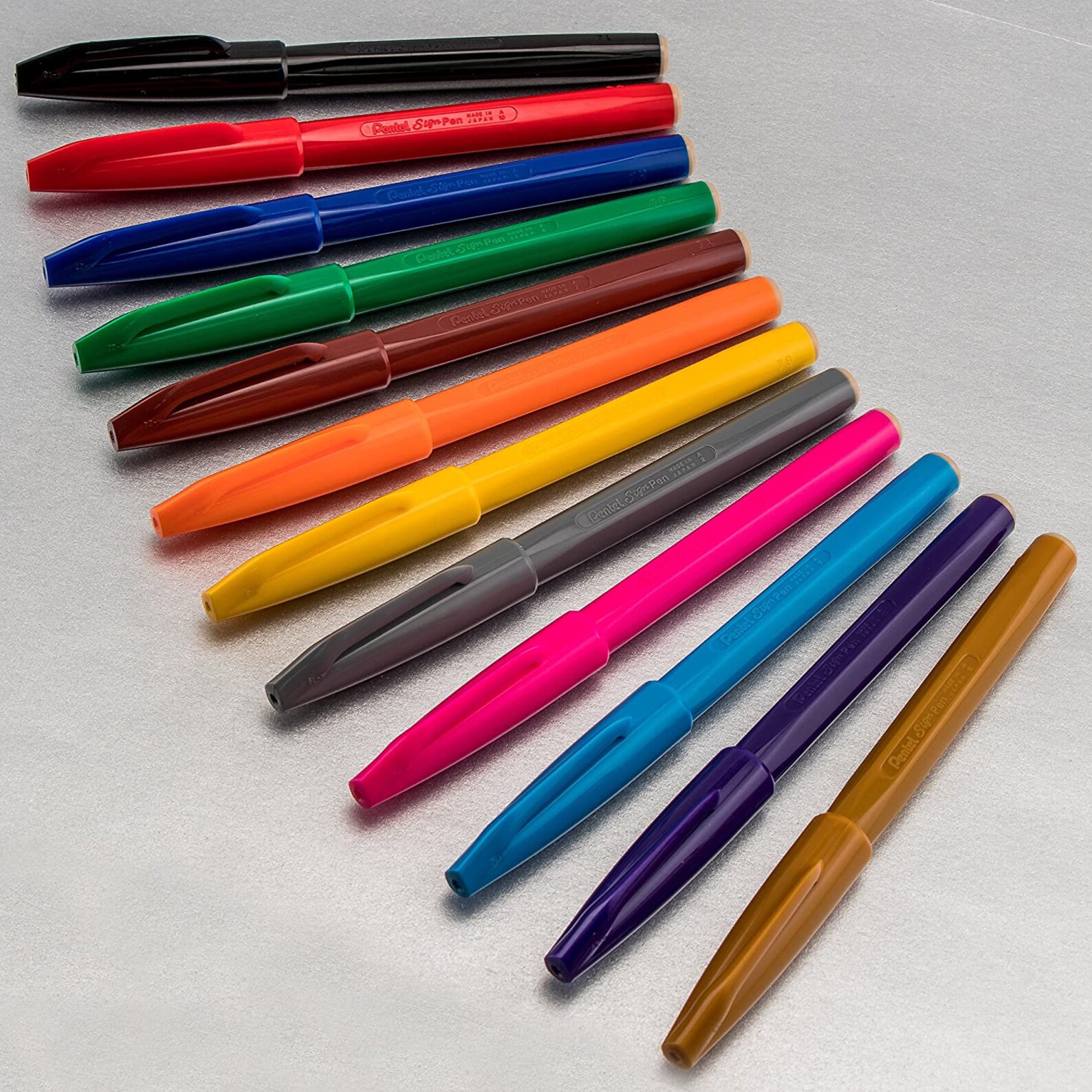 Pentel Felt Tip Sign Pen S52012 Set of 12 Assorted Colors Etsy
