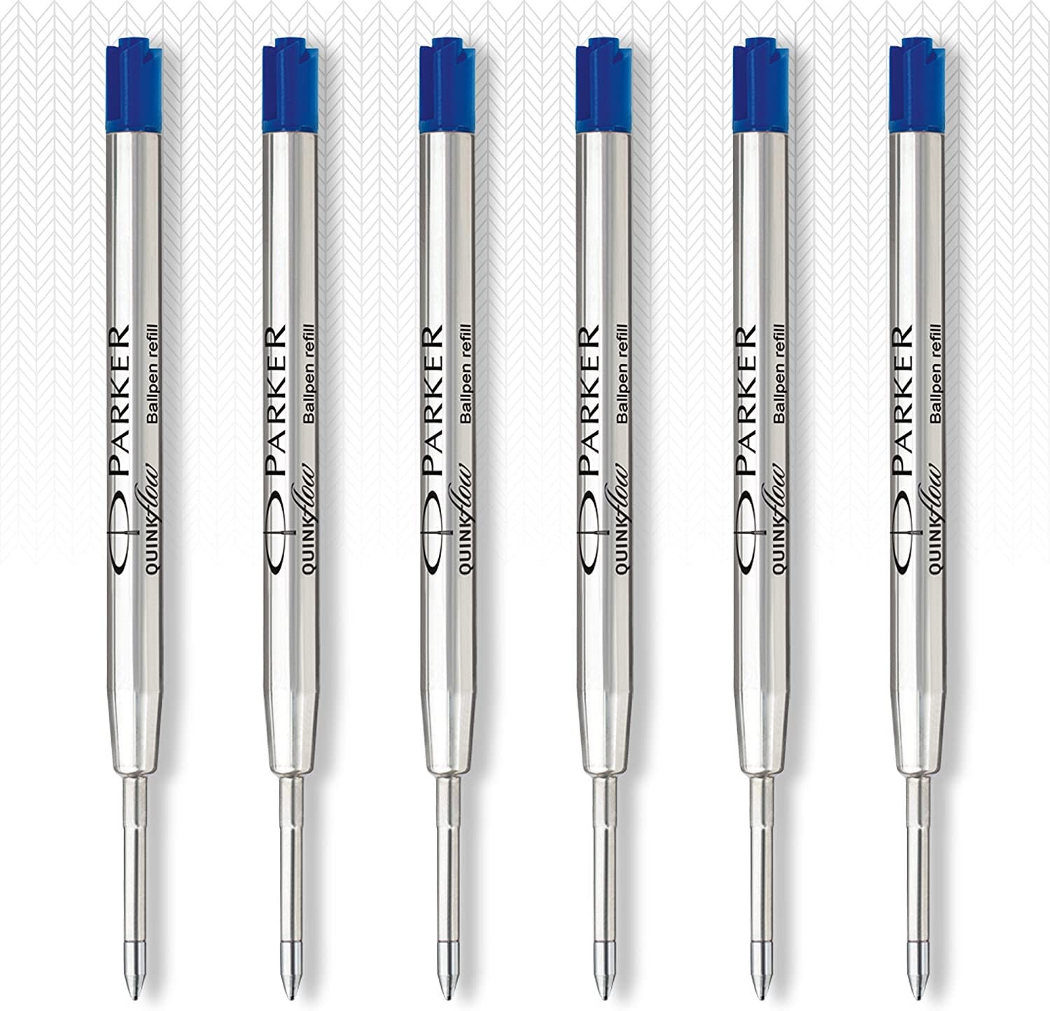 3 Blue Ink Medium Nib 0.5mm 6X Quink Roller Ball Rollerball Pen Refill 3 Black 