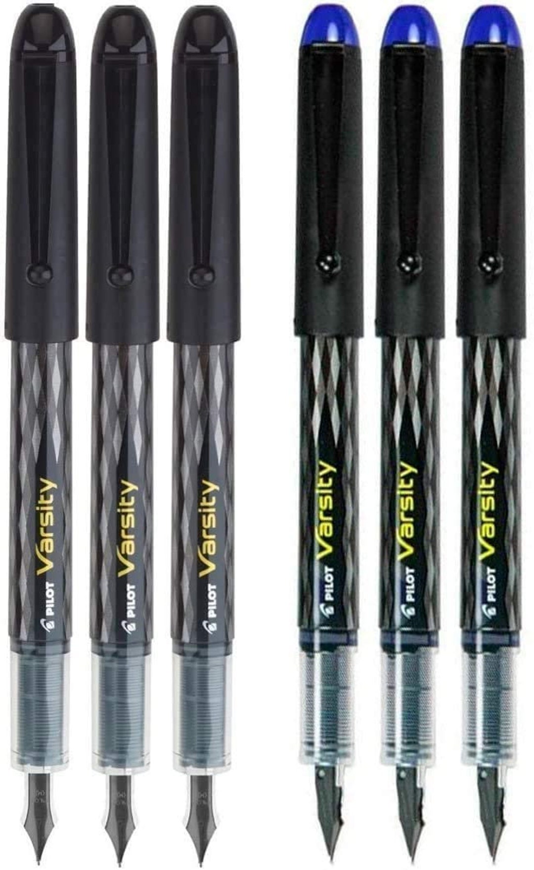 Pilot Varsity Disposable Fountain 3 Black and 3 Blue Pens Etsy