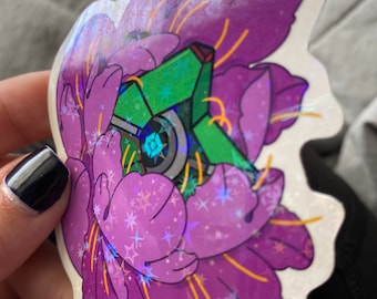 Flower Ghost Sticker (Cosmic Glitter)