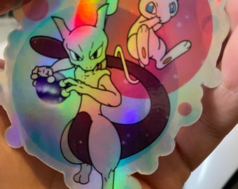 Mew x 2 Holographic Sticker