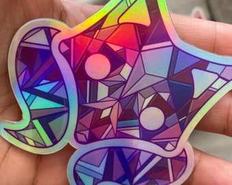 Naklejka holograficzna Crystal Two Tailed Fox