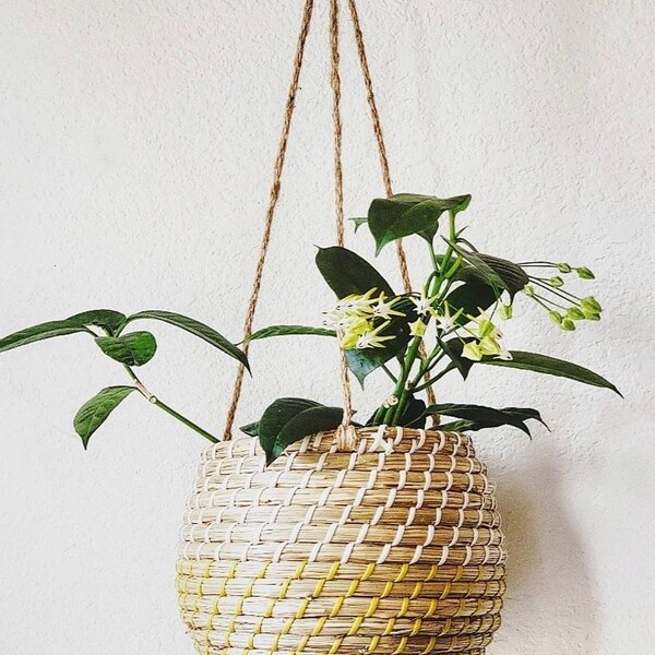 SEAGRASS Hanging Basket Planter/ Handwoven/ Home Decor / Boho style / Storage Basket  / House Plants / Indoor Jungle