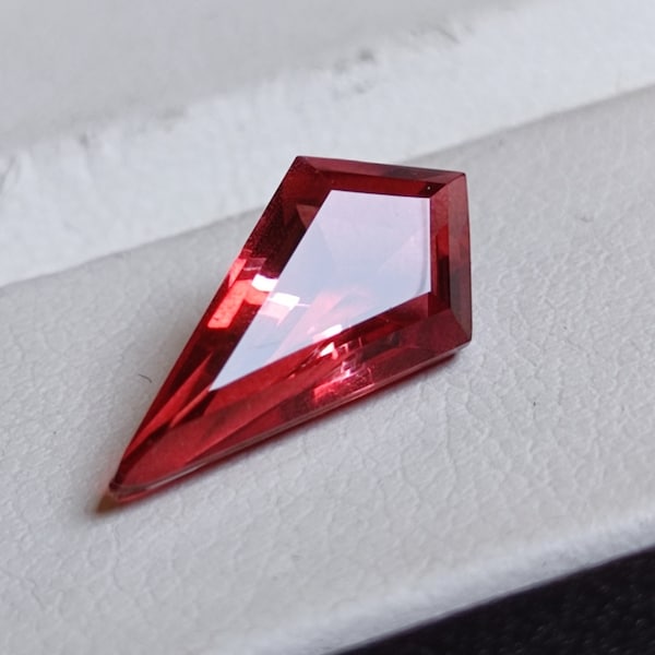 DOUBLET GEMSTONE PADPARADSCHA Sapphire doublet gemstone sapphire gemstone loose gemstone Lab created sapphire 2ct perfect ring size 14X7X5MM