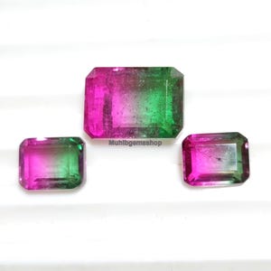 Watermelon Tourmaline Gemstone Lab Created Crystal Doublet Quartz