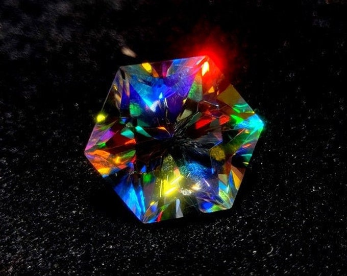 Featured listing image: MYSTIC TOPAZ LOOSE Gemstone High Quality Mystic Topaz Gemstone Rainbow Mystic Gemstone Multi Fire 24ct Hexagon Shape For Jewelry Making