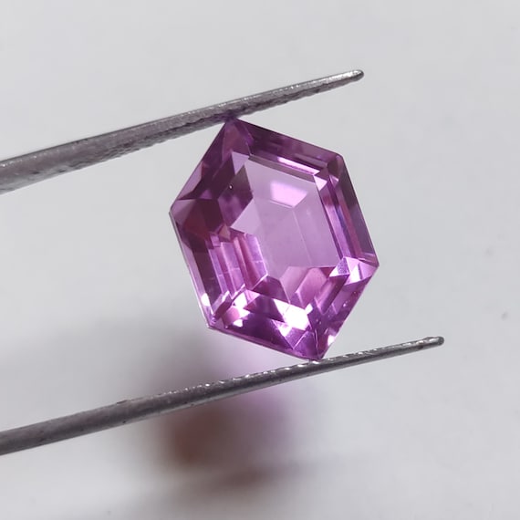 Faceted Kunzite Doublet Gemstone: 6ct Fancy Cut, 14x10x6mm