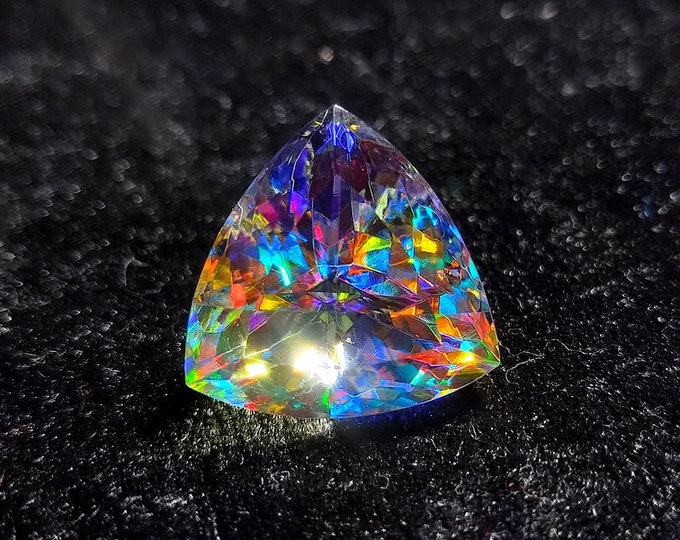 Featured listing image: MULTI MYSTIC GEMSTONE Loose Mystic Gemstone Faceted Mystic Quartz Gemstone Rainbow Fire Gemstone 32ct Gemstone For Jewelry 20X20X16MM