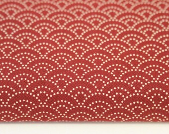 tissu japonais SEIGAIHA | coton bordeaux | sevenberry (18,80 EUR/Mètre)