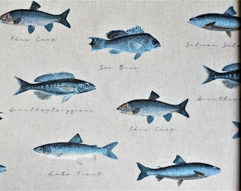 1 m+ DECORATIVE FISH linen optics | photorealistic representation (12,00 EUR/meter)