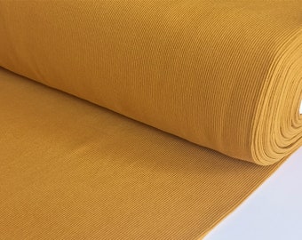 BIO schlauchbündchen gerippt | senf ocker mustard | 70cm (9,90 EUR/m)